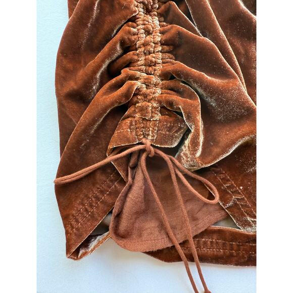 Free People Velvet Ruched Mini Skirt - Picture 7 of 9